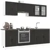 Image de vidaXL Ensemble de 8 meubles de cuisine "Porto" en bois d'ingénierie noir