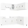 Image de vidaXL Ensemble d'armoires Cuisine 11pcs Porto Blanc Bois d'ingénierie, Ensemble d'armoires, étagère de Rangement, Placard, Armoire de Cuisine