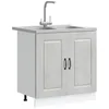 Image de vidaXL Armoire de Cuisine Kalmar Gris béton 80 x 46 x 81,5 cm, Armoire de Cuisine Moderne, Rangement rectangulaire, Meubles en Bois durables, idéal pour la Salle à Manger