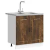 Image de vidaXL Armoire de Cuisine Kalmar 2 pcs Marron 80 x 46 x 81.5 cm, Armoire de Cuisine Moderne, Rangement rectangulaire, Meubles en Bois durables, idéal pour la Salle à Manger
