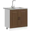Image de vidaXL Armoire de Cuisine Kalmar Chêne Brun 80 x 46 x 81,5 cm, Armoire de Cuisine Moderne, Rangement rectangulaire, Meubles en Bois durables, idéal pour la Salle à Manger