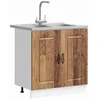 Image de vidaXL Armoire de Cuisine Kalmar Bois Ancien 80 x 46 x 81,5 cm, Armoire de Cuisine Moderne, Rangement rectangulaire, Meubles en Bois durables, idéal pour la Salle à Manger