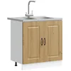 Image de vidaXL Armoire de Cuisine Kalmar Chêne Artisanal 80 x 46 x 81,5 cm, Armoire de Cuisine Moderne, Rangement rectangulaire, Meubles en Bois durables, idéal pour la Salle à Manger