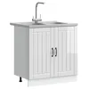 Image de vidaXL Armoire de Cuisine Lucca Blanc Brillant 80 x 46 x 81,5 cm, Meuble de Cuisine, unité de Rangement rectangulaire, Moderne, en Bois, Parfait pour Organiser