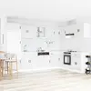 Image de vidaXL Meuble sous évier Porto 2 pcs Blanc Bois d'ingénierie