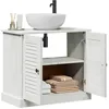 Image de vidaXL Meuble sous Évier Vigo Blanc Antique 67.5 x 34 x 59 cm, Meuble de Salle de Bain, Cabinet Vintage, Solution Durable, Organisateur Compact, Design Élégant