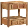 Image de vidaXL Table d'appoint avec tiroir Marron 43 x 32 x 46 cm, Table d'appoint rectangulaire Moderne, Accent Bois Rustique pour Salon, Espace de Rangement Compact, déco Polyvalente, tiroir MARR
