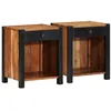 Image de vidaXL Cabinet de Chevet avec tiroir 2 pcs Marron 40 x 35 x 50 cm, Armoire de Nuit Moderne, Design rectangulaire, Petite Table en Bois, Rangement Minimaliste, déco Chambre