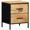 Image de vidaXL Cabinet de Chevet avec tiroir Marron et Noir 40 x 35 x 50 cm, Table de Nuit Moderne, Rangement Compact, Meuble en Bois, Placard Minimaliste, Organisateur Pratique