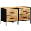Image de vidaXL Cabinet de Chevet 2 pcs Marron et Noir 40 x 35 x 50 cm, Table de Nuit Moderne, Rangement Compact, Meuble en Bois, Placard Minimaliste, Organisateur Pratique