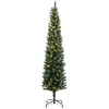 Image de VidaXL Sapin de Noël Artificiel Mince 150 LED 120 cm, Arbre Réaliste, Ornement et Décoration de Noël