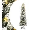 Image de vidaXL Sapin de Noël Artificiel 150 LED et Neige floquée 150 cm, Arbre de Noël, Sapin de Noël réaliste, Ornement de Noël, Faux Sapin de Noël