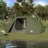Image de vidaXL Tente de pêche avec toit Vert olive 514 x 465 x 187 cm