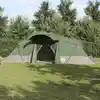 Image de vidaXL Tente familiale avec toit Vert et gris 721 x 335 x 212 cm