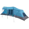 Image de vidaXL Tente familiale avec Toit Bleu et Gris 721 x 335 x 212 cm, Tente Moderne Portable pour Jardin et terrasse, Pliable, résistante UV, imperméable, abri Familial extérieur