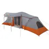 Image de vidaXL Tente familiale avec Toit Gris et Orange 721 x 335 x 212 cm, Tente d'aventure, conçue en matériaux résistants à l'eau, abri Pliable pour Le Camping en Famille