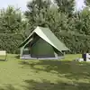 Image de vidaXL Tente familiale avec toit Vert et blanc 315 x 286 x 200 cm