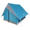 Image de vidaXL Tente familiale avec Toit Bleu et Gris 315 x 286 x 200 cm, Tente de Camping Portable, Moderne, imperméable, résistant aux UV, abri Familial léger pour l’extérieur, Compact