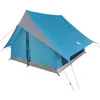 Image de vidaXL Tente familiale avec Toit Bleu et Gris 315 x 286 x 200 cm, Tente de Camping Portable, Moderne, imperméable, résistant aux UV, abri Familial léger pour l’extérieur, Compact