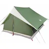 Image de vidaXL Tente familiale avec Toit Vert et Blanc 315 x 286 x 200 cm, Tente de Camping Portable, Moderne, imperméable, résistant aux UV, abri Familial léger pour l’extérieur, Compact