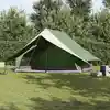 Image de vidaXL Tente familiale avec toit Vert et blanc 315 x 286 x 200 cm