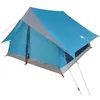 Image de vidaXL Tente familiale avec Toit Bleu et Gris 315 x 286 x 200 cm, Tente de Camping Portable, Moderne, imperméable, résistant aux UV, abri Familial léger pour l’extérieur, Compact