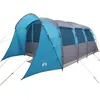 Image de vidaXL Tente familiale avec Toit Bleu et Gris 576 x 325 x 213 cm, Tente familiale Moderne pour Jardin, terrasse, Pliable, Portable, abri de Camping, matériel résistant aux UV