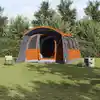 Image de vidaXL Tente familiale avec toit Gris et orange 576 x 325 x 213 cm
