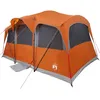 Image de vidaXL Tente familiale avec Toit Orange et Orange 435 x 255 x 216 cm, Tente de Camping Pliable, abri Moderne pour Famille, imperméable et résistant aux UV pour Jardin et terrasse