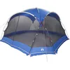 Image de vidaXL Tente moustiquaire avec Toit Bleu Azure 434 x 434 x 230 cm, Tente de Camping Portable, Gazebo Pliable pour Jardin et terrasse, abri résistant aux intempéries