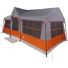 Image de vidaXL Tente familiale avec Toit Gris et Orange 622 x 295 x 238 cm, Tente familiale Moderne, abri Portable, résistant à l'eau et aux UV, Camping pour Jardin et terrasse