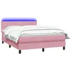 Image de vidaXL Sommier à Lattes de lit avec Matelas et LED Rose 140x210 cm Velours
