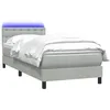 Image de vidaXL Sommier à Lattes de lit et Matelas et LED Gris Clair 90x220 cm