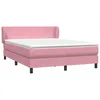 Image de vidaXL Sommier à Lattes de lit avec Matelas Rose 140x210 cm Velours