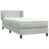Image de vidaXL Sommier à Lattes de lit et Matelas Gris Clair 80x220 cm Velours