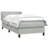 Image de vidaXL Sommier à Lattes de lit et Matelas Gris Clair 80x220 cm Velours
