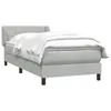 Image de vidaXL Sommier à Lattes de lit et Matelas Gris Clair 80x220 cm Velours