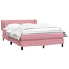 Image de vidaXL Sommier à Lattes de lit avec Matelas Rose 140x210 cm Velours