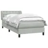 Image de vidaXL Sommier à Lattes de lit et Matelas Gris Clair 80x220 cm Velours
