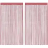 Image de vidaXL Rideaux à Fils 2 pcs Rose 100x250 cm, Rideau à Franges, Rideau à Passe-Tringle, Rideau à Franges à Fils, Rideau à Fils de Porte