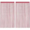 Image de vidaXL Rideau en Fils 2 pcs 140 x 250 cm Rose, Rideau à Franges, Rideau à Passe-Tringle, Rideau à Franges à Fils, Rideau à Fils de Porte