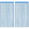 Image de vidaXL Rideaux à Fils 2 pcs Bleu Clair 100x250 cm, Rideau à Franges, Rideau à Passe-Tringle, Rideau à Franges à Fils, Rideau à Fils de Porte