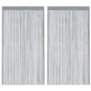 Image de vidaXL Rideau en Fils 2 pcs 140 x 250 cm Gris Clair, Rideau à Franges, Rideau à Passe-Tringle, Rideau à Franges à Fils, Rideau à Fils de Porte