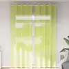 Image de vidaXL Rideaux en voile avec oeillets 2 pcs vert pomme 140x260 cm