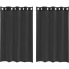 Image de vidaXL Rideaux en Voile avec oeillets 2 pcs Noir 140x175 cm, Rideau en Filet, Rideau Transparent, Voile de fenêtre, Traitement de fenêtre