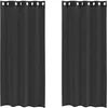 Image de vidaXL Rideaux en Voile avec oeillets 2 pcs Noir 140x245 cm, Rideau en Filet, Rideau Transparent, Voile de fenêtre, Traitement de fenêtre