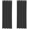 Image de vidaXL Rideaux en Voile avec oeillets 2 pcs Noir 140x260 cm, Rideau en Filet, Rideau Transparent, Voile de fenêtre, Traitement de fenêtre
