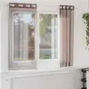 Image de vidaXL Rideaux en voile avec oeillets 2 pcs marron 140x140 cm