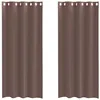Image de vidaXL Rideaux en Voile avec oeillets 2 pcs Marron 140x225 cm, Rideau en Filet, Rideau Transparent, Voile de fenêtre, Traitement de fenêtre
