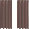 Image de vidaXL Rideaux en Voile avec oeillets 2 pcs Marron 140x245 cm, Rideau en Filet, Rideau Transparent, Voile de fenêtre, Traitement de fenêtre